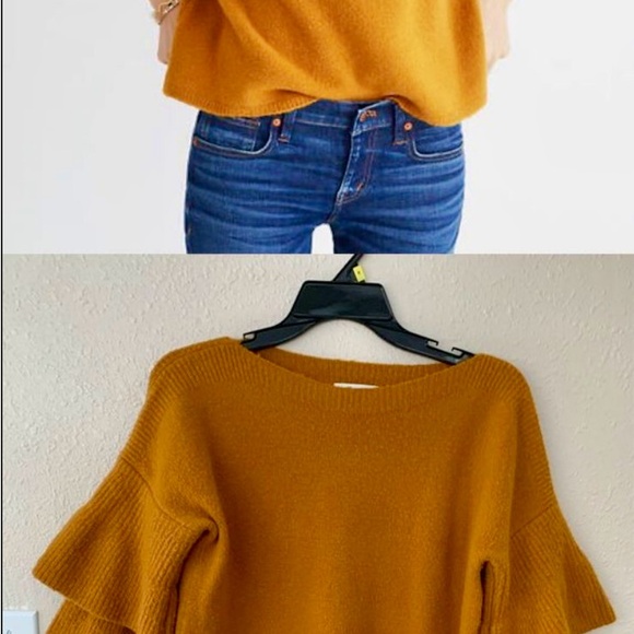 Maxwell Tier sleeve sweater, gold, XS - Picture 3 of 4